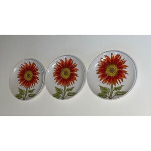 Set of 3 Signature Room Sunflower Appetizer Plates